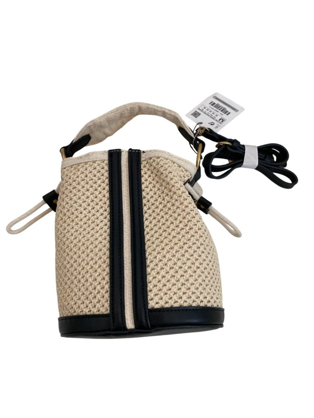 Zara Tweed Woven Bucket Bag